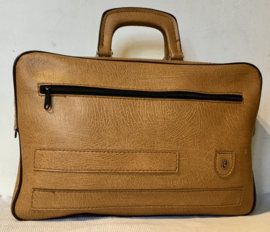 jaren 70,  bruine ruime tas, tablet case, handbagage kan