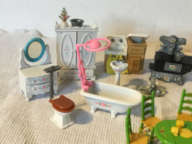 uit 1980,Mattel littles , lot metalen meubeltjes