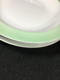 Pastel groene rand diep bord