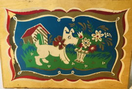 brocante houten koffertje, leuk voor  brieven, sieraden....