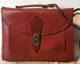 unieke 80's  tas. rood leder