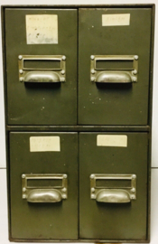 Vintage industrial stackable metal storage cabinet cupboard 4 drawers