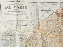 Prachtige oude gids Paris,  met stadskaart  , jaren 20