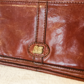 BS lederen  handtas, clutch