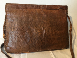 unieke ruime  vintage tas, snake skin, jaren 50