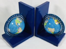 setje wereldbollen 1980’s, boekensteun