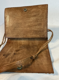 fijne slangen lederen schoudertas