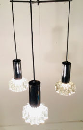 Vintage modernist ceiling light lamp metal and glass