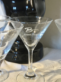 4 vintage 1990 Babycham  glaasjes op voet