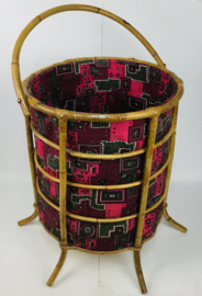 Vintage bamboo mand met handvat