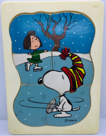vintage  puzzel hout Snoopy Peanuts, Uit 1966, fisher price
