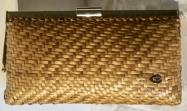 Cesar Piccini, speciale ratan met leder clutch, vinatge design