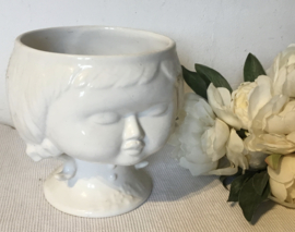 vintage  keramiek hoofdvaas, bloempot , deco