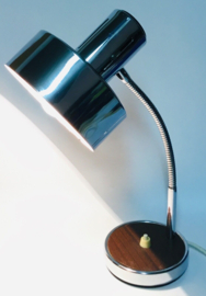 industrial metal desk table  gooseneck lamp Italy 60s