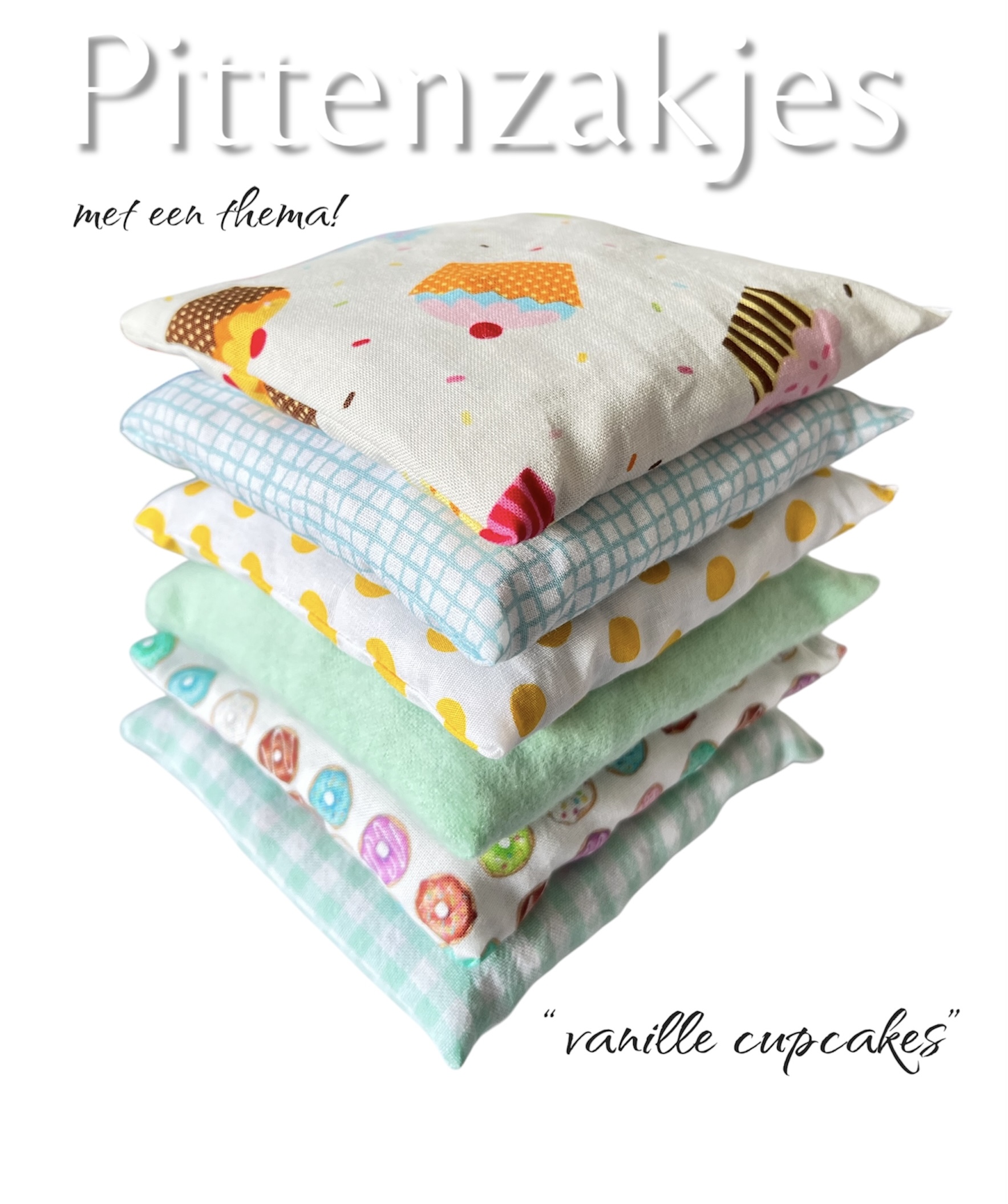 Pittenzakjes thema “vanille cupcake”