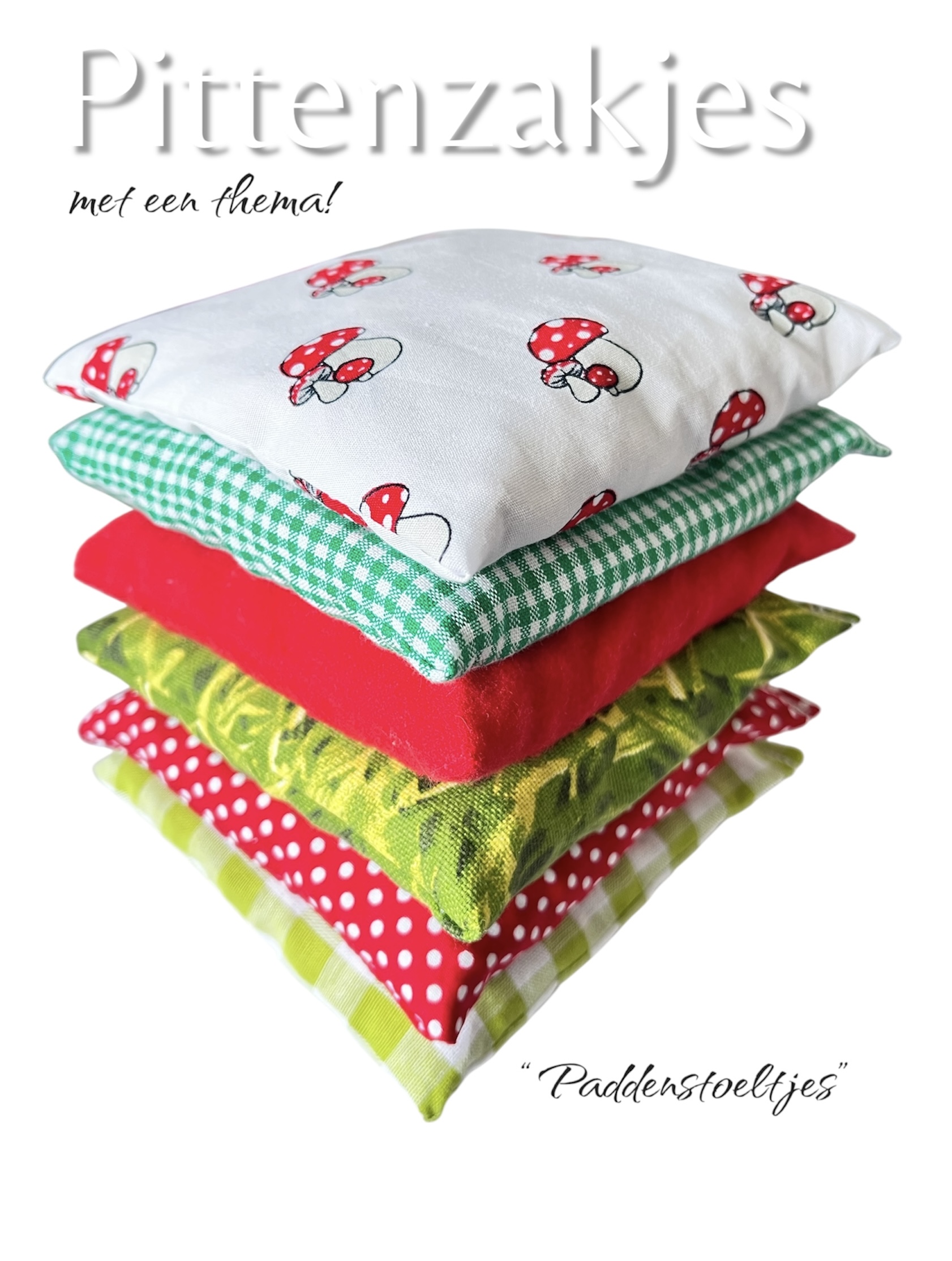 Pittenzakjes thema “paddenstoeltjes”