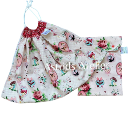 Cute as a button set (weegdoek en opbergtasje)