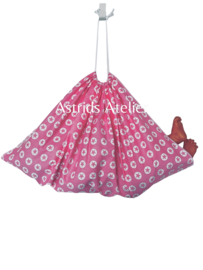 Weegdoek cirkels en sterren roze