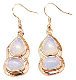 Edelstenen oorbellen Sea Opal Gold