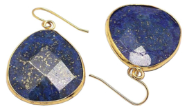 Edelstenen oorbellen Lapis Lazuli Gold