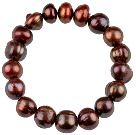 Zoetwater parel armband Brown Pearl Bold