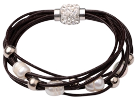 Zoetwater parel armband Bling Pearl Brown