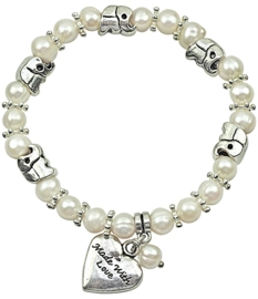 Zoetwater parel armband Pearl Elephant Heart
