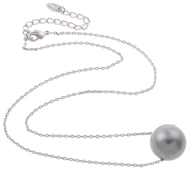 Mother of pearl parel ketting Shiny Ball Grey