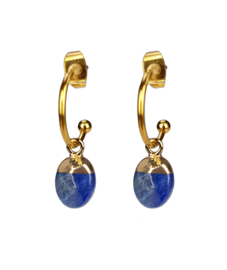 Edelstenen oorbellen Golden Hope 15 mm Lapis Lazuli