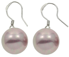 Mother of pearl parel oorbellen Shiny Ball Pink