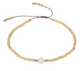 Zoetwater parel armband Mini Pearl One Gold Color