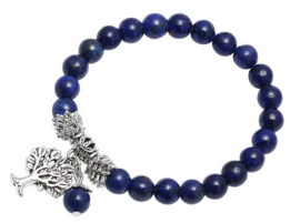 Edelstenen armband Lapis Lazuli Silver Tree of Life