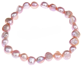 Zoetwater parel armband Shinny Pearl Pink