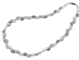 Zoetwater parelketting Twine Pearl Grey
