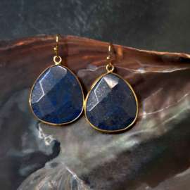 Edelstenen oorbellen Lapis Lazuli Gold