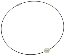 Mother of pearl parel ketting Wire Shiny Ball White