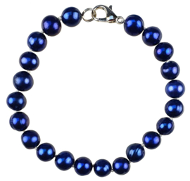 Zoetwater parel armband Pearl Royal Blue