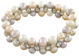 Zoetwater parel armband Double Soft Colors Pearl Bling