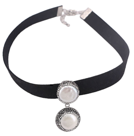 Zoetwater parelketting Bright Coin Choker