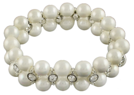 Mother of pearl parel armband Double Bling White Shell Pearl