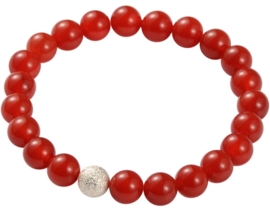 Edelstenen armband Silver Ball Red Agate