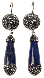 Edelstenen oorbellen Bright Lapis Lazuli Long Drop