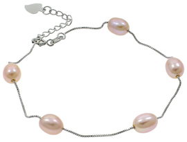 Zoetwater parel armband Pearl Chain Peach
