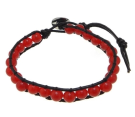 Marmerenen armband Wrap Red Marble