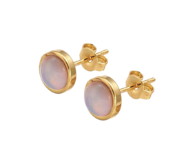 Edelstenen oorbellen Sea Opal Small Gold