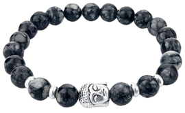 Edelstenen armband Buddha Snowflake Obsidian