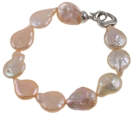 Zoetwater parel armband Coin Peach
