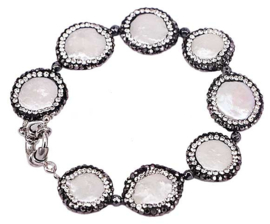 Zoetwater parel armband Bright Coin Pearl