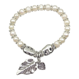 Zoetwater parel armband Pearl Leaf