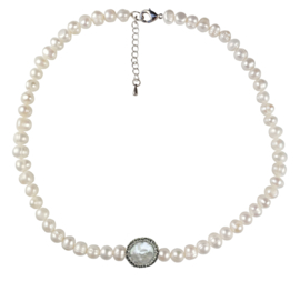 Zoetwater parelketting Bling Coin Pearl